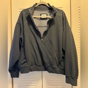 American Eagle Outfitters Dark Gray Zip-Up Sweater
